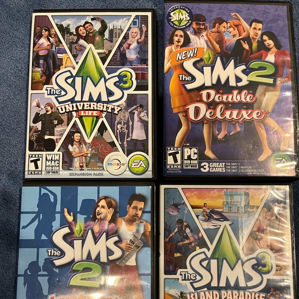 Sims 2 and 3 games